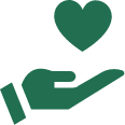 Student Support - Heart in hand graphic