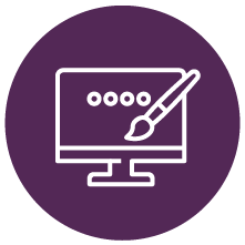 Purple icon for Arts & Communication area of study